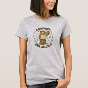 "Koekjes, uil staat het toe" ZOEK UIL BACKEN 2 T-shirt