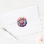 Koekjes versierd als bloemen ronde sticker (Envelop)