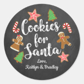 Koekjes voor de Kerstman Ronde Sticker (Voorkant)