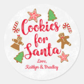 Koekjes voor de Kerstman Ronde Sticker (Voorkant)