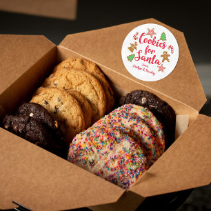 Koekjes voor de Kerstman Ronde Sticker