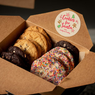 Koekjes voor de Kerstman Ronde Sticker
