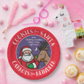 Koekjes voor de Kerstman, wortelrendier, gepersona Papieren Bordje (Feest)