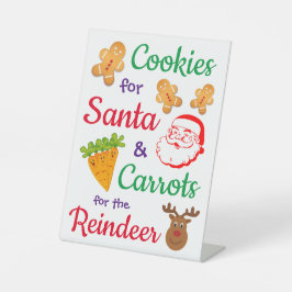 Koekjes voor het Teken van Santa, Cute & Colorful  Reclamebord Met Voetstuk