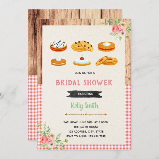 Koekjes voor het versieren van een uitnodiging tot (Voorkant / Achterkant)