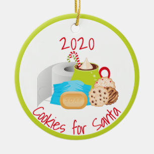 Koekjes voor Kerstman Quarantaine 2020 Keramisch Ornament