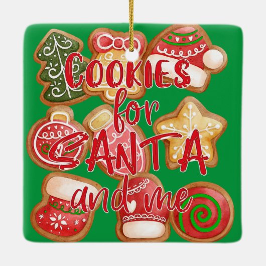 Koekjes voor Kerstmis Keramisch Ornament (Achterkant)