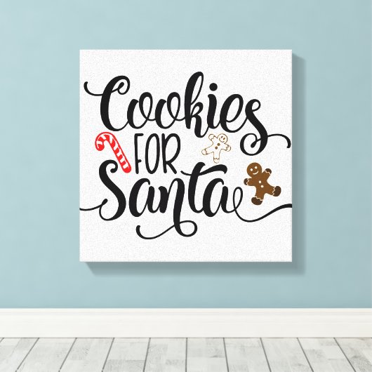 Koekjes voor kerstmis met kerstmis canvas afdruk (Insitu (Houten vloer))