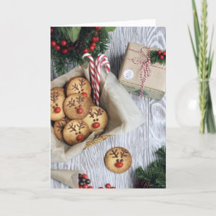 Koekjes voor klanten die wensen feestdagen kaart