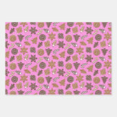 Koekjes voor ontbijt Roze Kerstmis Inpakpapier Vel (Voorkant 2)