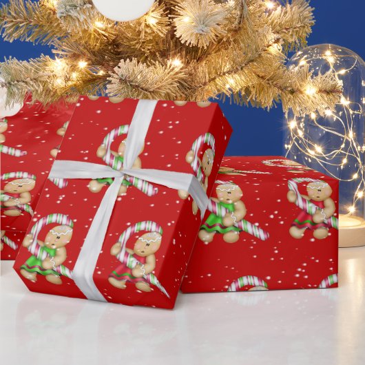 Koekjes voor ontbijtkoek in sneeuwvlokken cadeaupapier (Feestdagen)