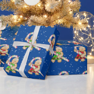 Koekjes voor ontbijtkoek in sneeuwvlokken cadeaupapier