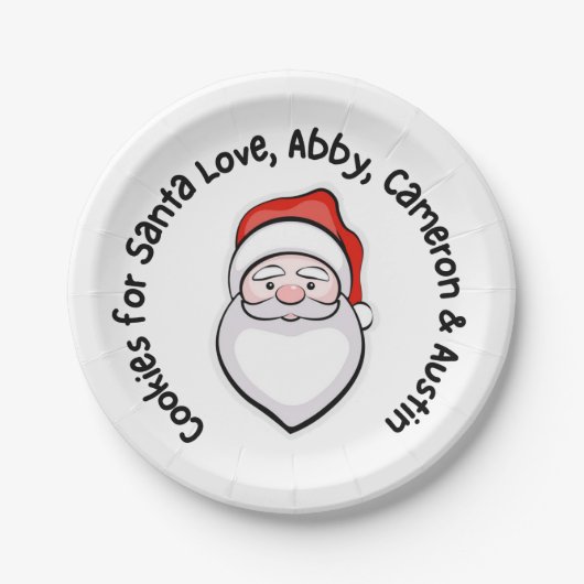 Koekjes voor santa papieren bordje (Voorkant)