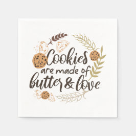 Koekjes zijn gemaakt van Butter en Love Servet