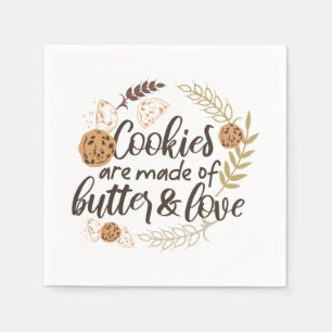 Koekjes zijn gemaakt van Butter en Love Servet