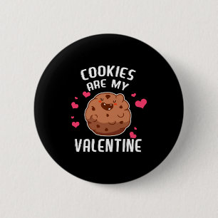 Koekjes Zijn Mijn Valentijn Chocolade Biscuit Bakk Ronde Button 5,7 Cm