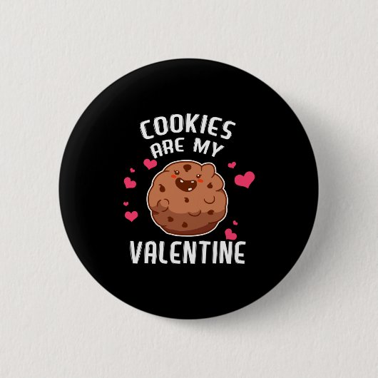 Koekjes Zijn Mijn Valentijn Chocolade Biscuit Bakk Ronde Button 5,7 Cm (Voorkant)