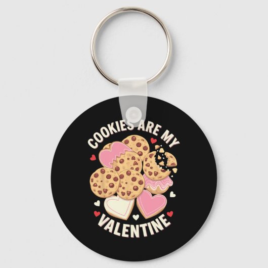 Koekjes zijn mijn Valentijn Schattige Chocolade Ch Sleutelhanger (Voorkant)