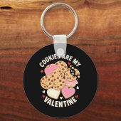 Koekjes zijn mijn Valentijn Schattige Chocolade Ch Sleutelhanger (Voorkant)