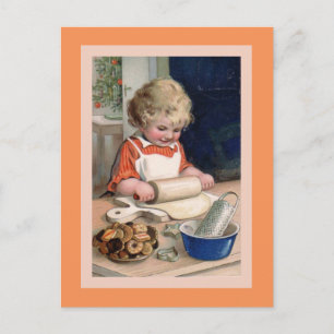 Koekjesbakken met kerstkaart feestdagenkaart