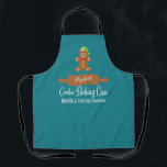 Koekjesbakker Blauwgroen blauw kerstgeschenk Schort<br><div class="desc">Het ideale platform voor al je kerstvakanties! Kute tandenbrood en rolpin met jouw naam. Fun typografie zegt "Cookie Baking Crew - Baking and Tasting Division". Het perfecte platform voor je hele familie! Blauwgroen blauw.</div>