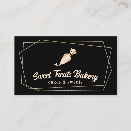 Koekjesbakkerij Schaak Geometrische goudkap Visitekaartje (Voorkant)