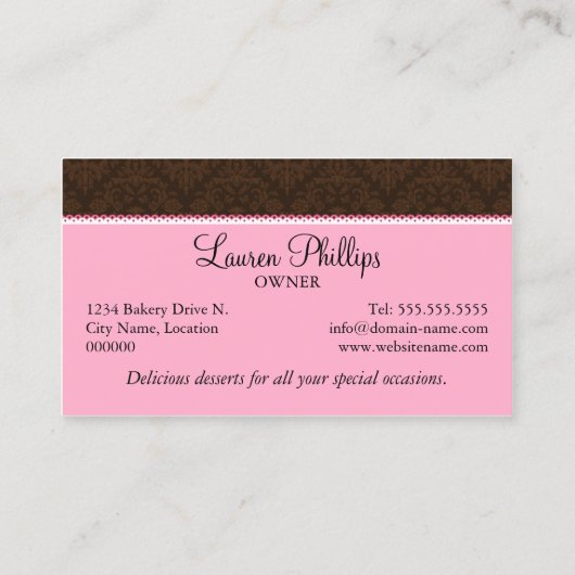 Koekjesbakkerij Visitekaartje (Achterkant)