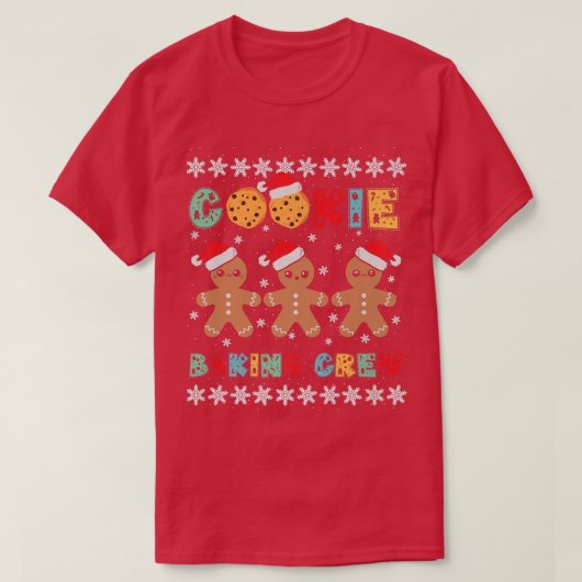 Koekjesbakkersbrood Mannen met kerstPetten T-shirt (Design voorkant)