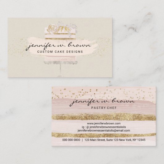 Koekjesbakkersdienst voor de bakkerskoeken van crè visitekaartje (Voorkant / Achterkant)