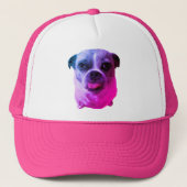 Koekjesbonhaar (roze) trucker pet (Voorkant)