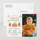 Koekjesdecorting Birthday Fotouitnodiging Briefkaart (Voorkant / Achterkant)