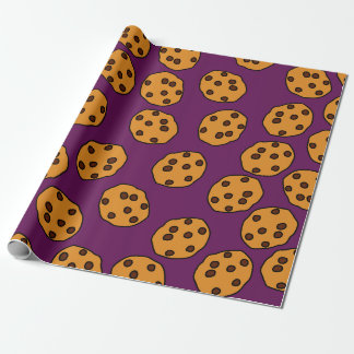 koekjesdruk op paars verpakkingspapier cadeaupapier