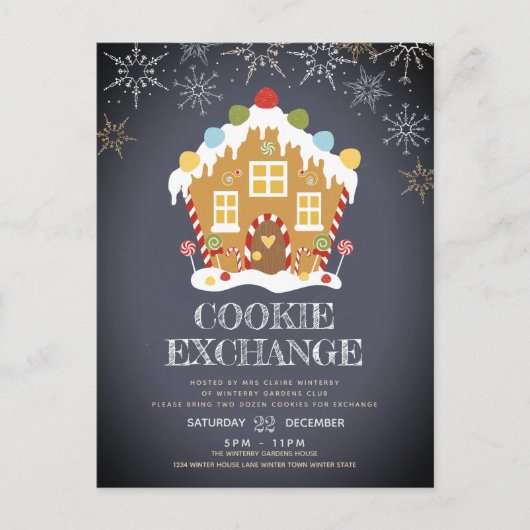 KoekjesExchange Party-feestdag Uitnodiging Briefkaart (Voorkant)