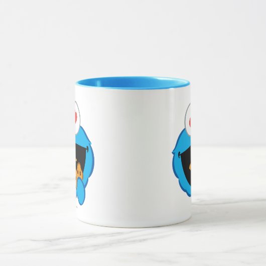 Koekjesglimlachend gezicht met hartvormige ogen mok (Midden)