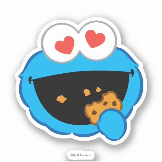 Koekjesglimlachend gezicht met hartvormige ogen sticker (Voorkant)