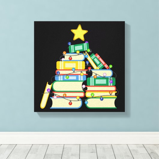 Koekjeskerstboom II Canvas Afdruk (Insitu (Houten vloer))