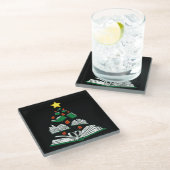 Koekjeskerstboom III Glazen Onderzetter (Schuin)