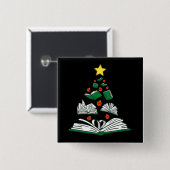 Koekjeskerstboom III Vierkante Button 5,1 Cm (Voorkant /achterkant)
