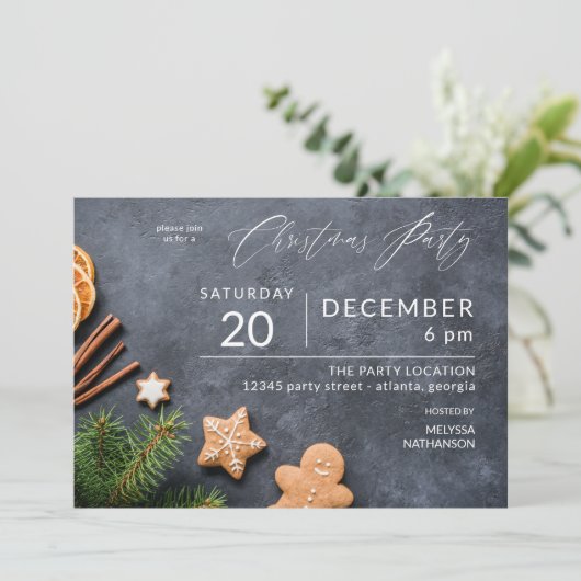 Koekjeskoekjes en Oranje kerstfeestdag Kaart (Staand voorkant)