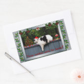 Koekjesliefhebbende kat rechthoekige sticker (Envelop)