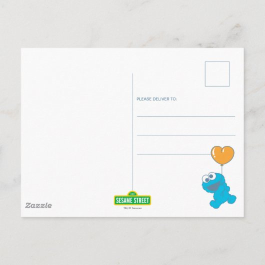 Koekjesmonster 1e verjaardag Dank je Briefkaart (Achterkant)