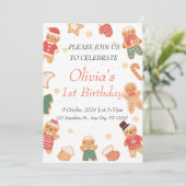 Koekjesmonster 1e verjaardag kaart (Staand voorkant)