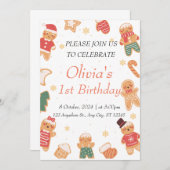 Koekjesmonster 1e verjaardag kaart (Voorkant / Achterkant)