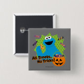 Koekjesmonster | Alle traktaties, geen trucjes! Vierkante Button 5,1 Cm (Voorkant /achterkant)