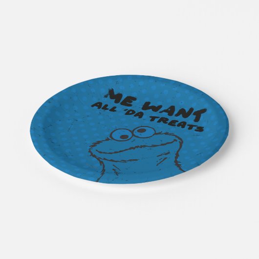 Koekjesmonster - allemaal Da's. Papieren Bordje (Gekanteld)