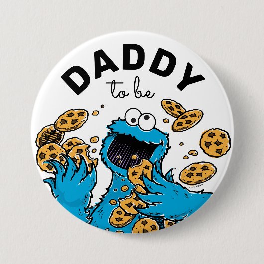 Koekjesmonster Baby shower papa om te zijn Ronde Button 7,6 Cm (Voorkant)