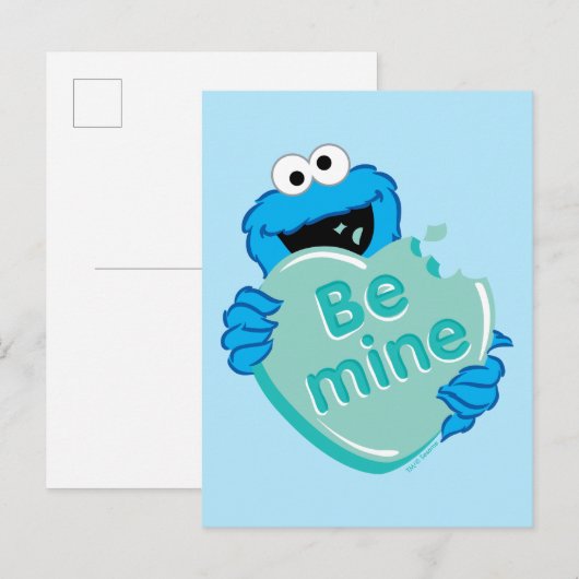 Koekjesmonster "Be Mine" Valentijns Snoep hart Briefkaart (Voorkant / Achterkant)