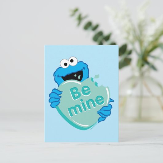 Koekjesmonster "Be Mine" Valentijns Snoep hart Briefkaart (Staand voorkant)
