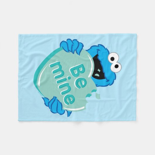 Koekjesmonster "Be Mine" Valentijns Snoep hart Fleece Deken (Voorkant (Horizontaal))