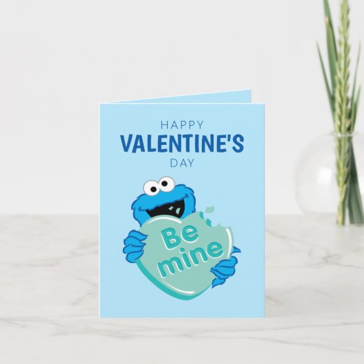 Koekjesmonster "Be Mine" Valentijns Snoep hart Notitiekaartje (Voorkant)